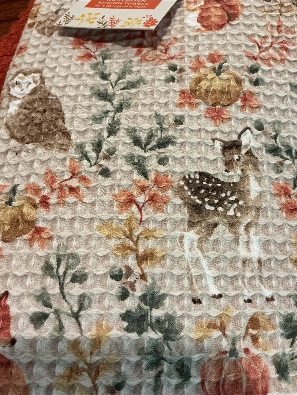 The Farmhouse Fall / Autumn Woodland Animal Inspired Kitchen Towels - Set of 3
